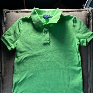 Lime Green Short Sleeve Polo Shirt boys size 7